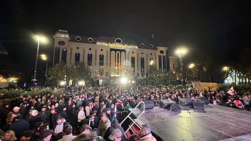  რუსთაველის გამზირზე საპროტესტო აქცია დაიწყო